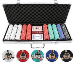 Outlaw 500-Piece Clay Poker Chip Set 13g Chips, Aluminum Case READ