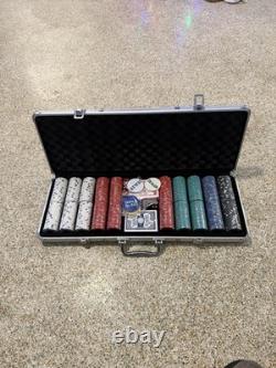 Outlaw 500-Piece Clay Poker Chip Set 13g Chips, Aluminum Case READ