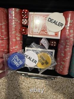 Outlaw 500-Piece Clay Poker Chip Set 13g Chips, Aluminum Case READ