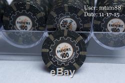 PAR A DICE Paulson Poker Chip Set QTY 489 Chips Casino Used top hat & Cane LOT1
