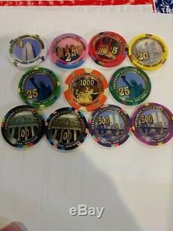 PAULSON PRESIDENT CASINO NEW YORKER PNY SAMPLE CHIP SET with $1000 sec Chip
