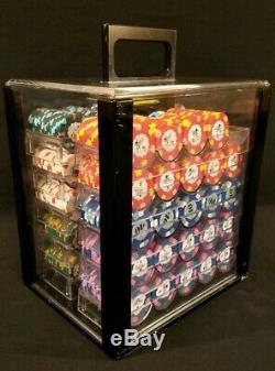 PAULSON TOP HAT & CANE CASH GAME 938 POKER CHIP SET DISCONTINUED With ACRYLIC CASE