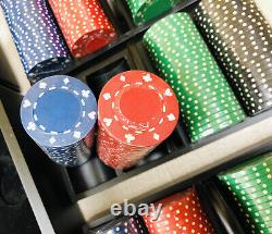 POKER SET PROFESSIONAL CHIPS WITH Wooden CARRYING CASE