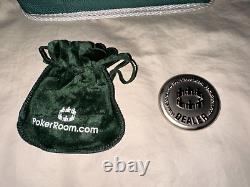 POKER SET PokerRoom.com Carrying case / 2 decks cards / 150 chips / Dealer chip