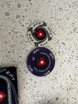 POKERSTARS EPT Ceramic Poker Chip Set with Plaques and Oversized Chips Rare