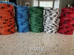 POKERSTARS EPT Ceramic Poker Chip Set with Plaques and Oversized Chips Rare