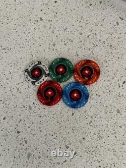POKERSTARS EPT Ceramic Poker Chip Set with Plaques and Oversized Chips Rare