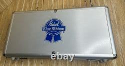 Pabst Blue Ribbon Poker Chip Set Cards Chips Case & Keys Please Read