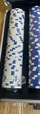 Pabst Blue Ribbon Poker Chip Set Cards Chips Case & Keys Please Read
