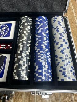 Pabst Blue Ribbon Poker Chip Set Cards Chips Case & Keys Please Read