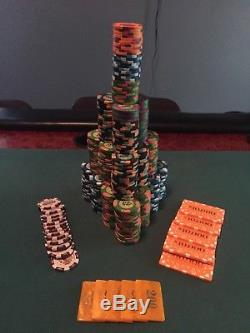 Paulson Classic Poker Chip Set RARE Top Hat & Cane 410 PC + Bonus Extras