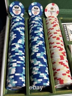 Paulson Pharaoh's Poker Chips COMPLETE BOX SET 50x25c, $1, $5 Red White Blue Mint
