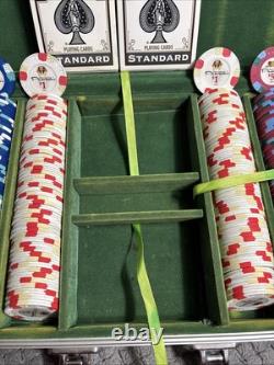 Paulson Pharaoh's Poker Chips COMPLETE BOX SET 50x25c, $1, $5 Red White Blue Mint