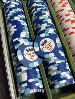 Paulson Pharaoh's Poker Chips COMPLETE BOX SET 50x25c, $1, $5 Red White Blue Mint