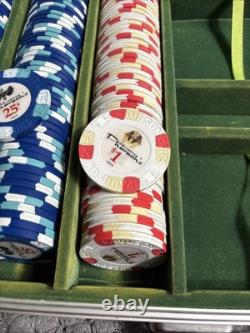 Paulson Pharaoh's Poker Chips COMPLETE BOX SET 50x25c, $1, $5 Red White Blue Mint