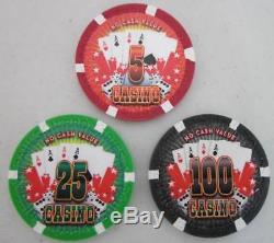 Paulson Poker Chip Set 500 Chip Set with Paulson Cards & Wood Case
