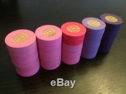 Paulson Starburst Clay Poker Chips, 100 chip set, 4 colors, Lavender Purple Pink
