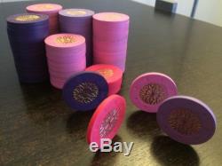 Paulson Starburst Clay Poker Chips, 100 chip set, 4 colors, Lavender Purple Pink