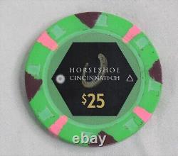 Paulson Top Hat and Cane Horseshoe Cincinnati 25.00 Poker Chips Set of (120)