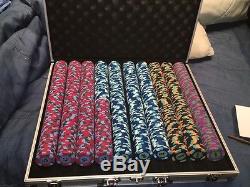 Paulson Top Hat and Cane classic Poker Chip set 1500 with Cases Used once