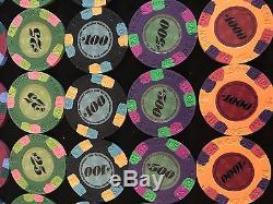 Paulson Tophat & Cane 10g Clay Poker Chip Set 1,000 Chips $101,500 Face Value
