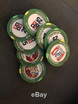 Paulson poker chip set GPI Shuffle Master $2.50 $5 $25 Top Hat & Cane Casino