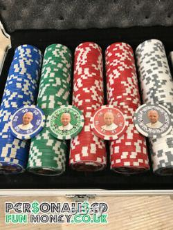 Personalised Poker Chips Set Xmas Gift 500 chips with case Fathers Day Gift