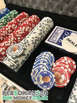 Personalised Poker Chips Set Xmas Gift 500 chips with case Fathers Day Gift