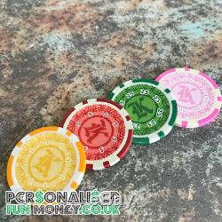 Personalised Poker Chips Set Xmas Gift 500 chips with case Fathers Day Gift