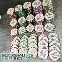 Personalised Poker Chips Set Xmas Gift 500 chips with case Fathers Day Gift