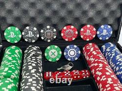 PlayStation Logo Texas Hold'Em 200 Poker Chip Set Rare Unique Sealed GREAT GIFT