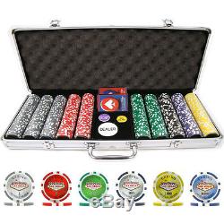 Poker 500pc 15g Clay Laser Las Vegas Chips with Aluminum Case Trademark New