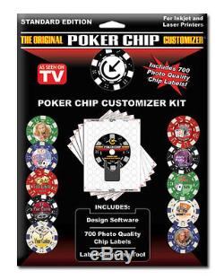 Poker Chip Customizer Personalize Chips Las Vegas NEW & Labels Do-It-Yourself