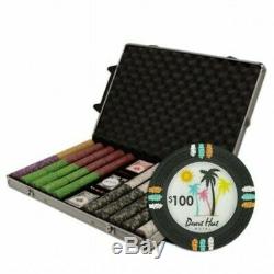 Poker Chip Set 1000 Ct 13.5g Claysmith Desert Heat in Rolling Aluminum Case