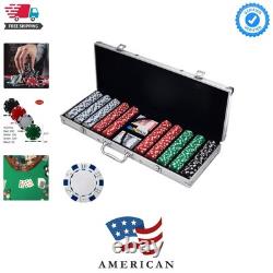 Poker Chip Set 11.5g Poker Set with Cards, Buttons, Carrying Case, and 500