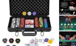 Poker Chip Set, 300 PCS/500 PCS 14 Gram Clay Poker Chips with Aluminum Case