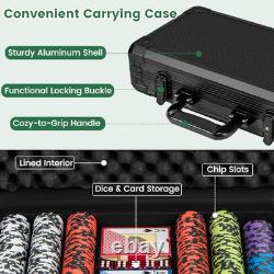 Poker Chip Set, 300 PCS/500 PCS 14 Gram Clay Poker Chips with Aluminum Case