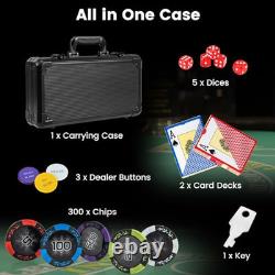 Poker Chip Set, 300 PCS/500 PCS 14 Gram Clay Poker Chips with Aluminum Case