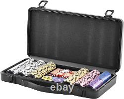 Poker Chip Set, 300-Piece Poker Set, Complete Poker Playing Game Set with Carryi