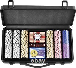 Poker Chip Set, 300-Piece Poker Set, Complete Poker Playing Game Set with Carryi