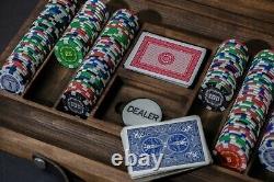 Poker Chip Set 500 Chips Included, Holiday Gift, Handmade Wooden Poker Set