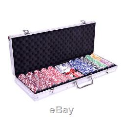 Poker Chip Set 500 Chips withAluminium Case Dealer 11.5g Casino Cards Dice Games