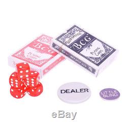 Poker Chip Set 500 Chips withAluminium Case Dealer 11.5g Casino Cards Dice Games
