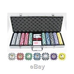 Poker Chip Set 500 Clay Casino Professional Dealer 13.5g Chips Case Cards Dice