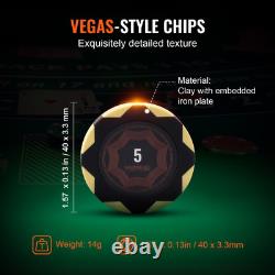 Poker Chip Set 500-Piece Complete Poker Playing Game Set