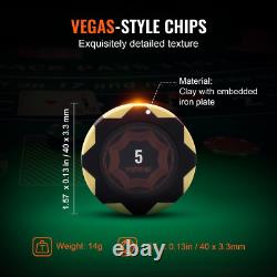 Poker Chip Set 500-Piece Complete Poker Playing Game Set