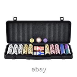 Poker Chip Set 500-Piece Complete Poker Playing Game Set