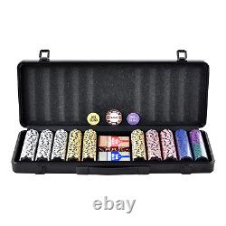 Poker Chip Set 500 Piece Poker Complete Poker Playing Game Set with Carrying Ca