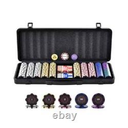 Poker Chip Set 500-Piece Poker Set Complete Poker Playing Game Set with Carrying