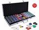 Poker Chip Set 500pc Chips Casino Aluminum Case Cards Dice Texas Holdem Clay NEW